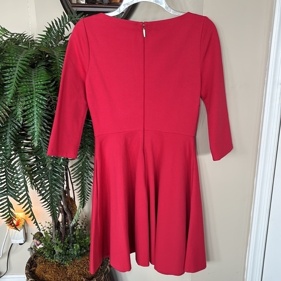 NWOT Kate Spade Red Mini Dress 3/4 Sleeves A-Line Minimalist Simple Elegant - Picture 9 of 15
